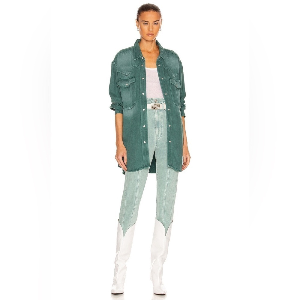 nwt ISABEL MARANT ETOILE Taniami Top Chemise Celadon Button Front Shirt